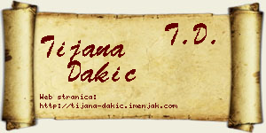 Tijana Dakić vizit kartica